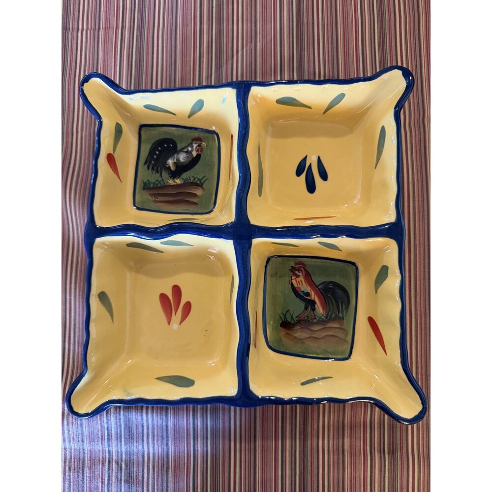 Baum Bros Style Eyes Rooster Relish Dish no chips or cracks